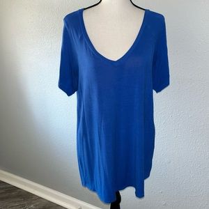 American Eagle Outfitters Blue Oversized Soft & Sexy Short Sleeve Lounge Top